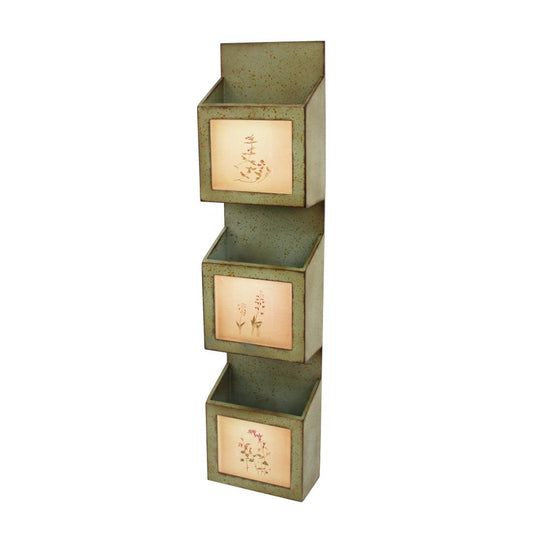 41.54 x 5.12 x 9.25 Green Rustic Vertical - Newspaper & Magazine Rack - AFS