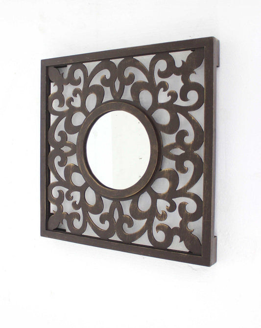 24 x 24 Brown Vintage - Wall Mirror - AFS