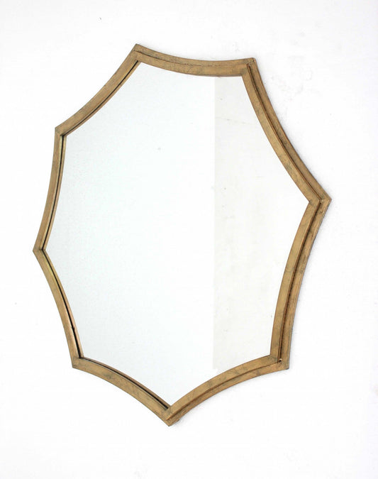 33 x 33 x 1 Gold Curved Hexagon Frame Cosmetic Mirror - AFS