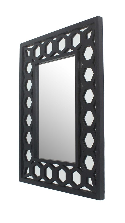 40 x 30 x 2 Black Vintage Dressing - Mirror - AFS