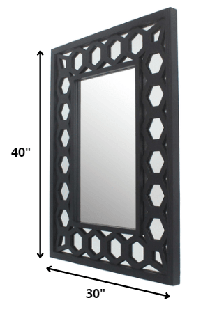 40 x 30 x 2 Black Vintage Dressing - Mirror - AFS