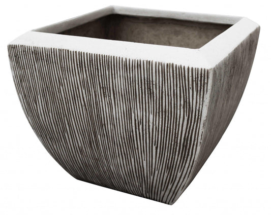 Large Distressed and Ribbed Flower Pot Planter - AFS