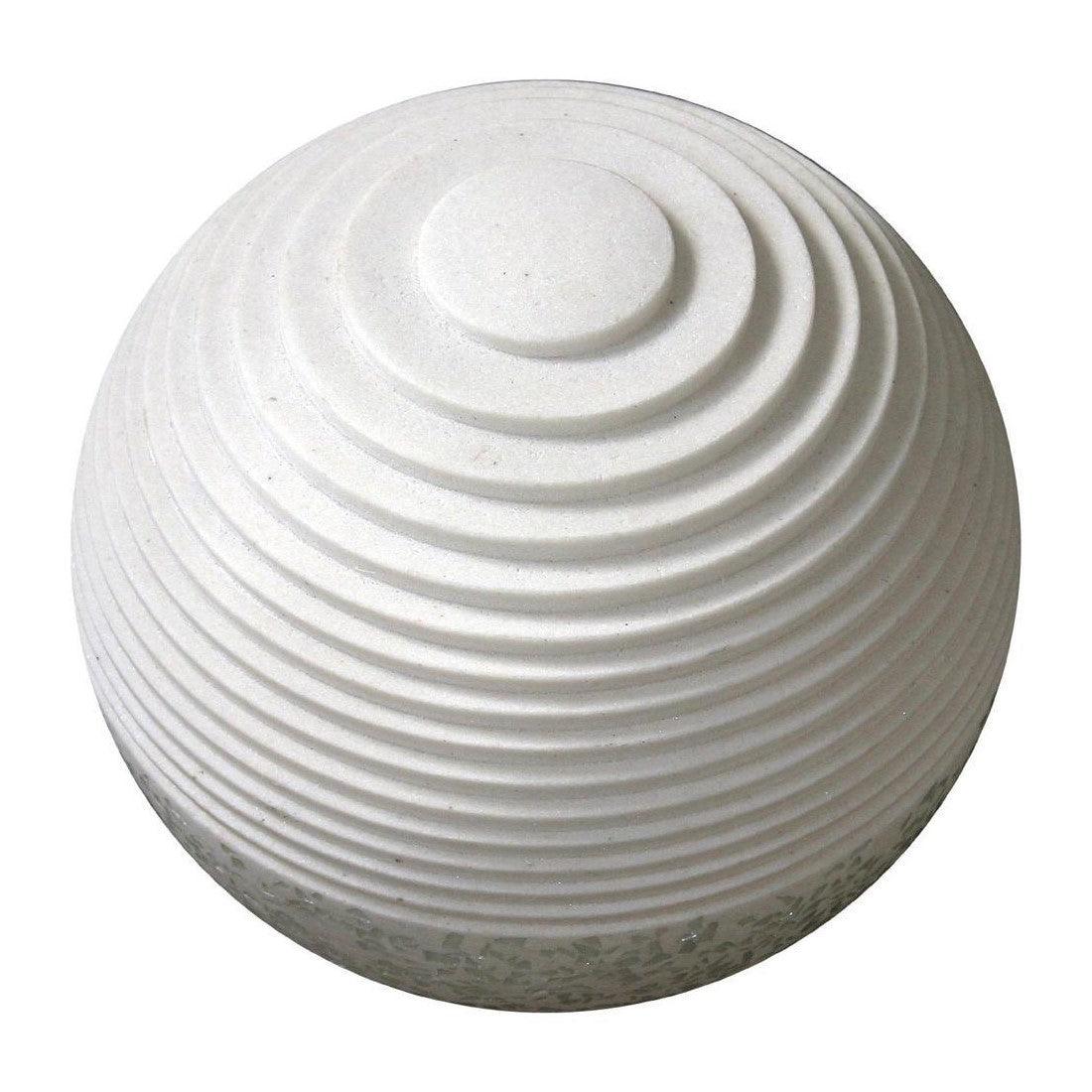 1 x 14 x 12 White Round With Lines And Light - Outdoor Ball - AFS