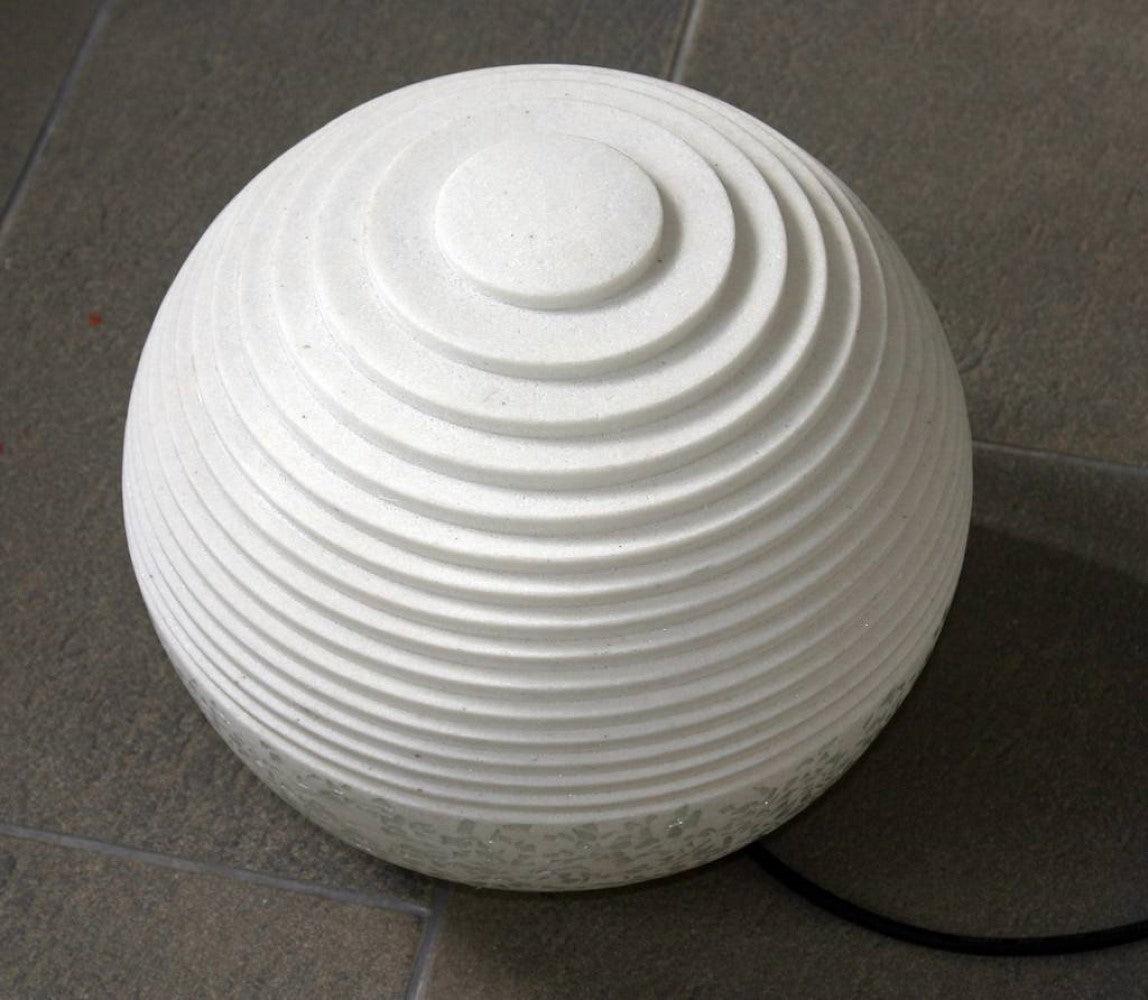 1 x 14 x 12 White Round With Lines And Light - Outdoor Ball - AFS