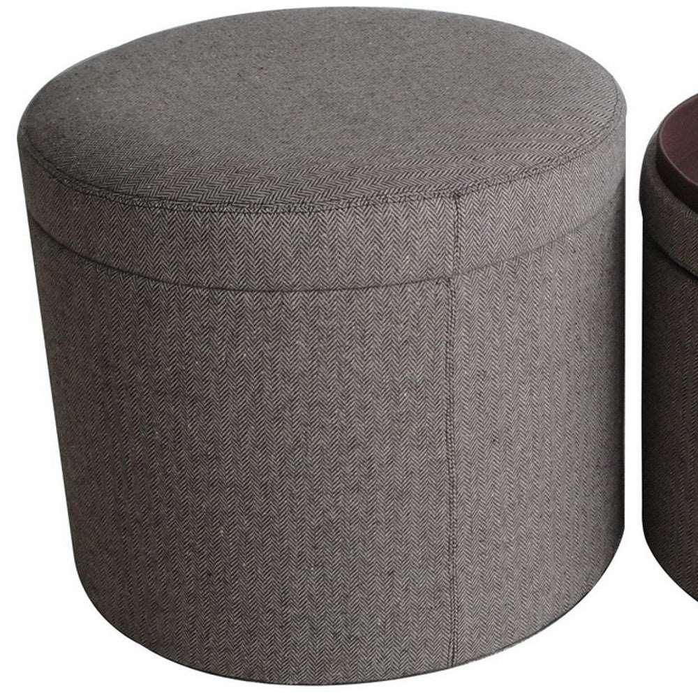 1 x 19 x 19 Gray Tweed Storage  Ottoman