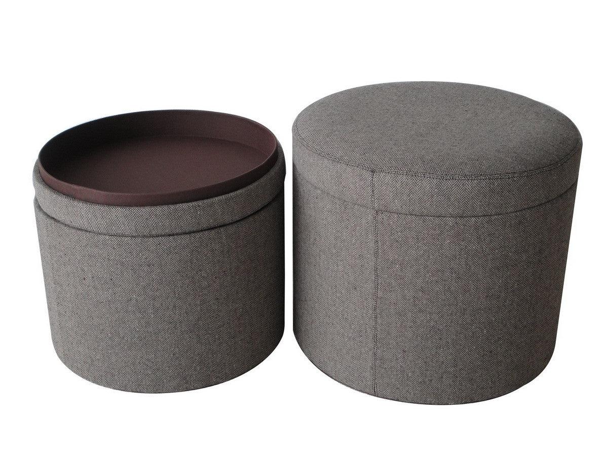 1 x 19 x 19 Gray Tweed Storage Ottoman - AFS