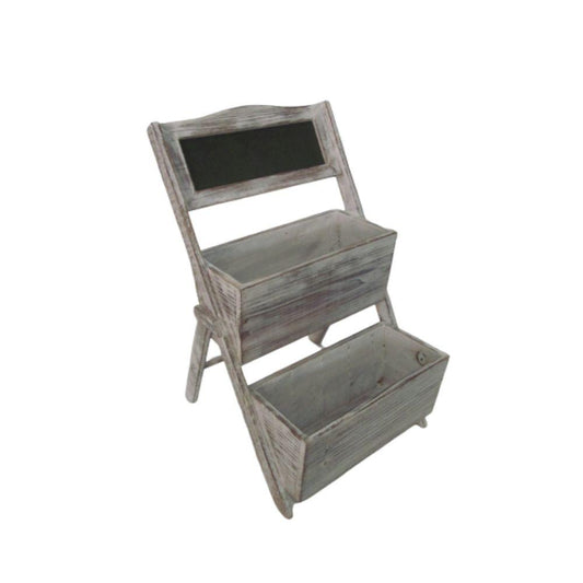 Home Garden Decorative Wood Shelf in Whitewash Gray - AFS