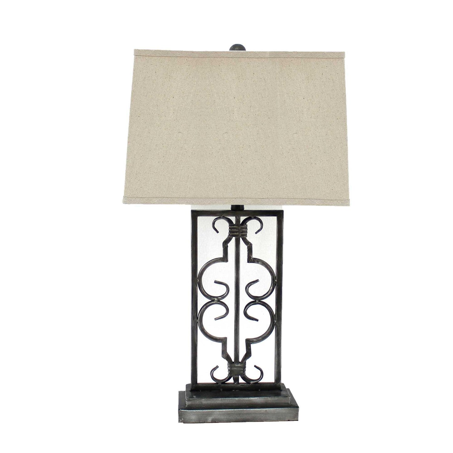 5.5 x 9.25 x 28.75 Gray Industrial With Stacked Metal Pedestal - Table Lamp - AFS