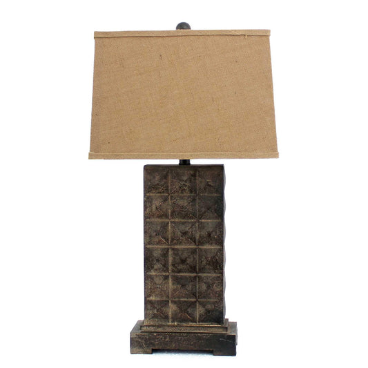 4.75 x 9.5 x 29.5 Brown Vintage With Metal Pedestal - Table Lamp - AFS