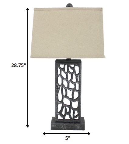 5 x 8 x 28.75 Silver Metal With Multi Mini Grotto Pattern - Table Lamp - AFS