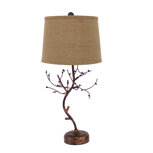 13 x 15 x 31 Bronze Vintage Metal With Elegant Tree Base - Table Lamp - AFS