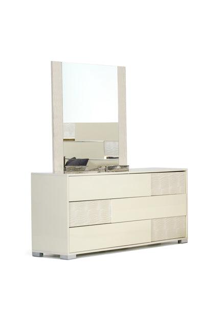 41" Beige MDF and Glass Mirror - AFS