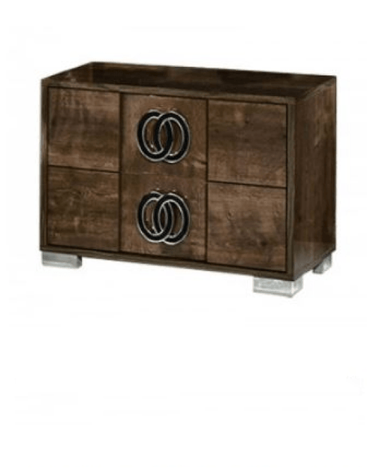 20" MDF Veneer and Chrome Nightstand - AFS