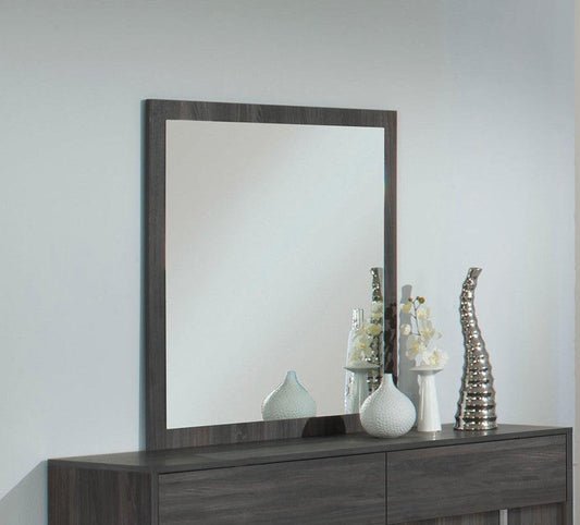 41" Grey MDF Veneer and Glass Mirror - AFS