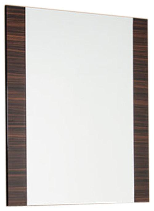 45" Ebony MDF Glass and Veneer Mirror - AFS