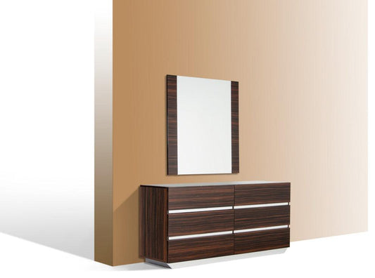 45" Ebony MDF Glass and Veneer Mirror - AFS