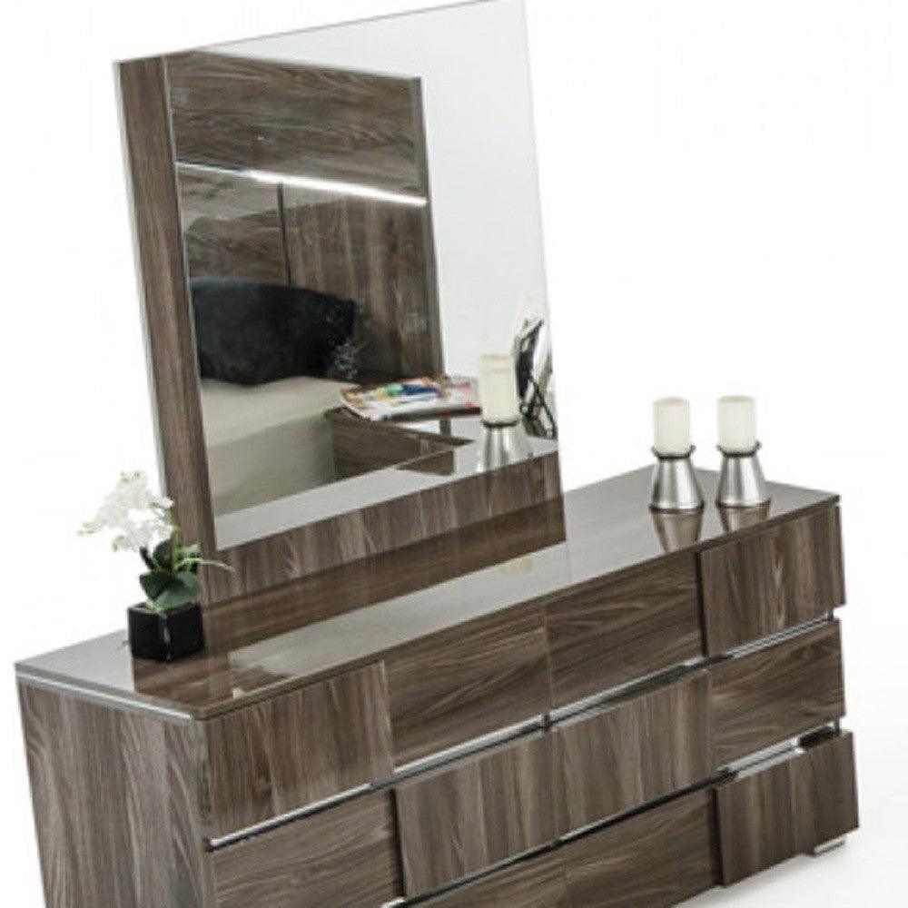 39" Ebony MDF Veneer and Glass Mirror - AFS