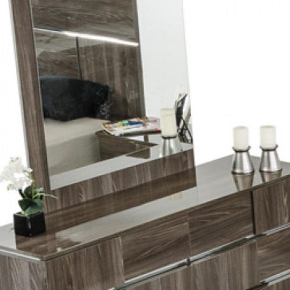 39" Ebony MDF Veneer and Glass Mirror - AFS