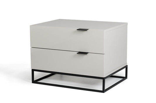 16" Grey MDF and Metal Nightstand - AFS