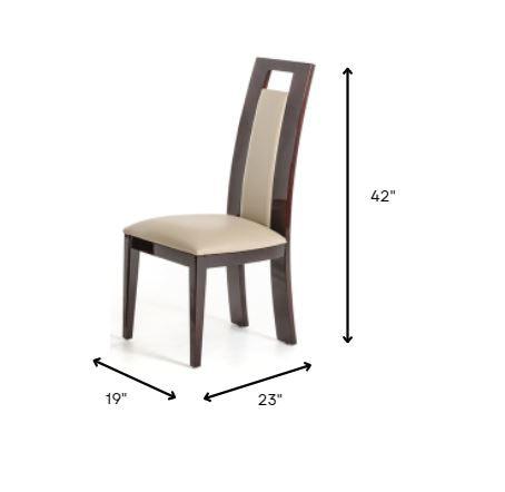 Two 42" Leatherette and Wood Dining Chair - AFS