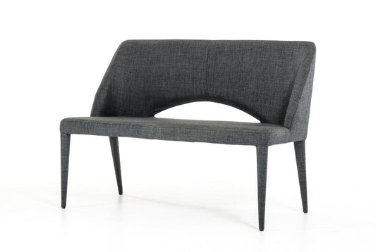 32" Dark Grey Fabric and Metal Bench - AFS