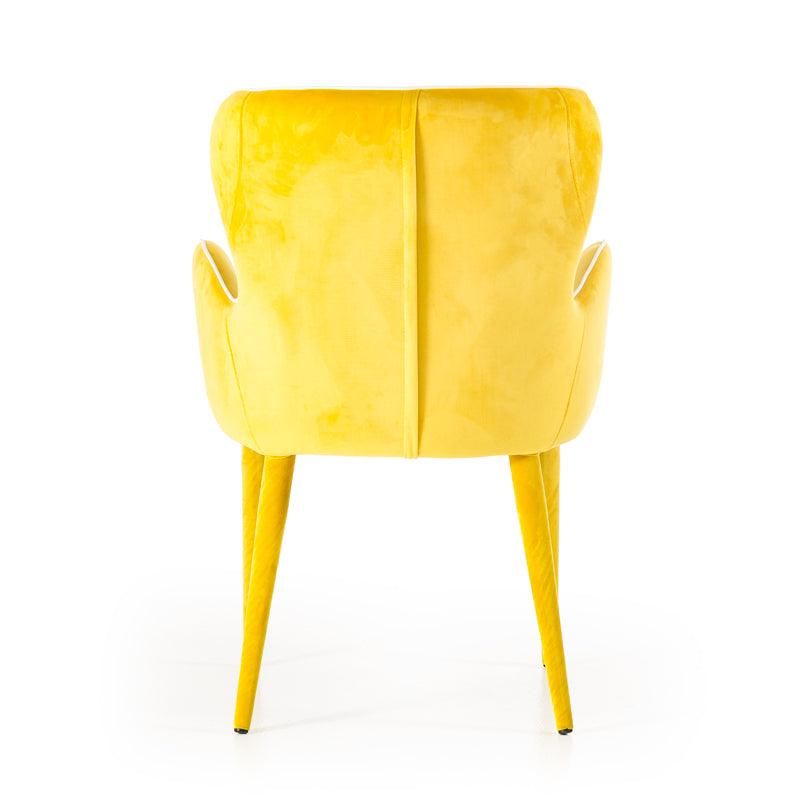 33" Yellow Fabric and Metal Dining Chair - AFS