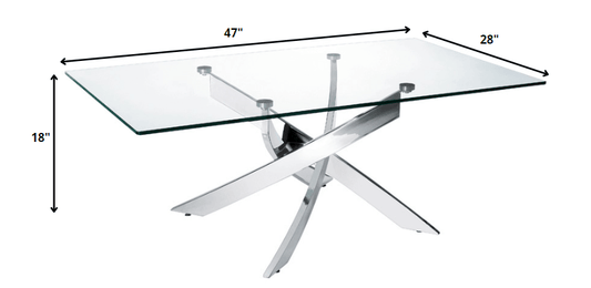 18" Steel and Glass Coffee Table - AFS