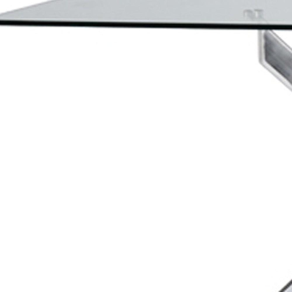 30" Glass and Steel Rectangular Dining Table - AFS