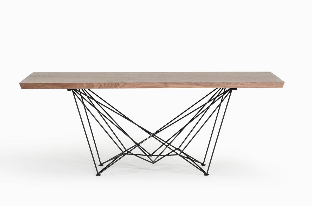 30" Walnut Veneer and Metal Dining Table - AFS