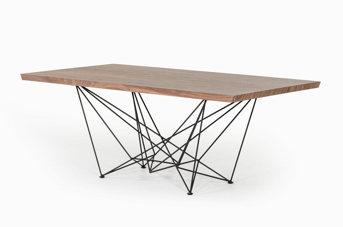 30" Walnut Veneer and Metal Dining Table - AFS