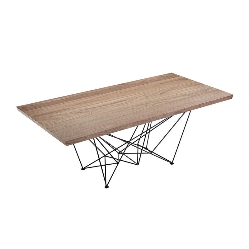 30" Walnut Veneer and Metal Dining Table - AFS