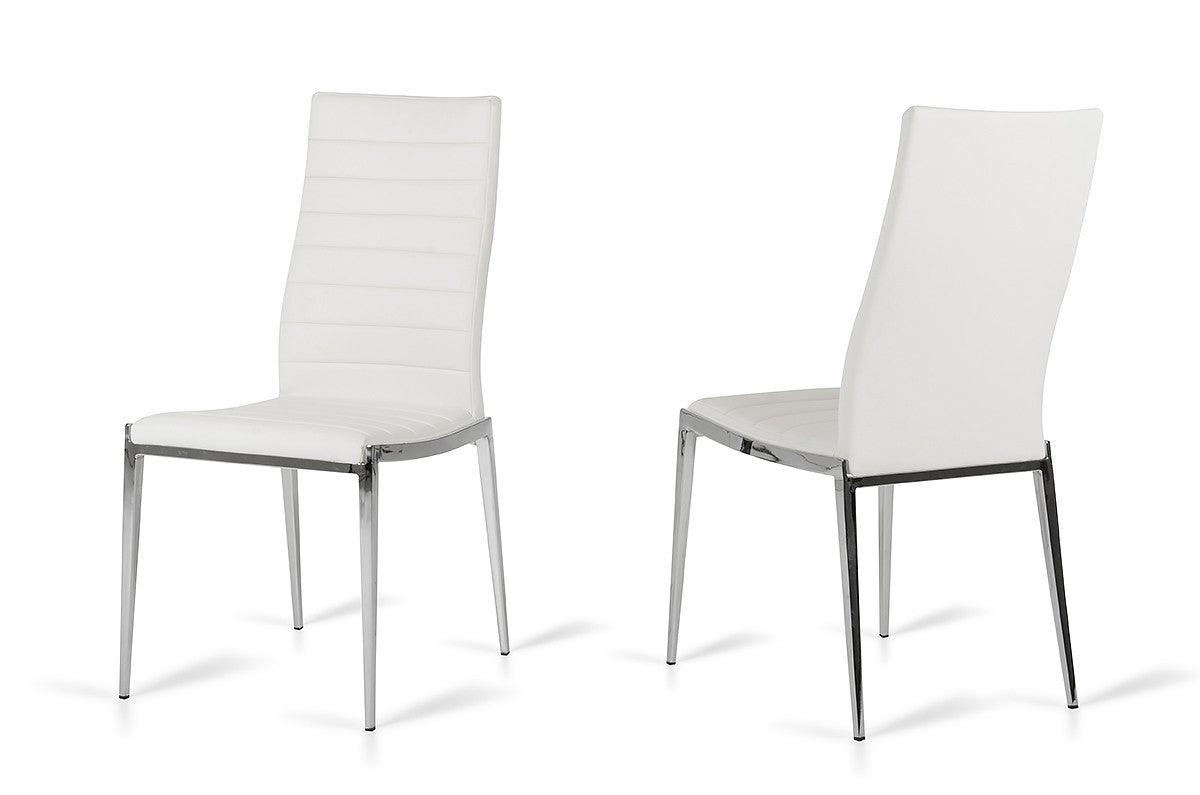 Libby - Modern White Leatherette Dining Chair (Set of 2) - AFS