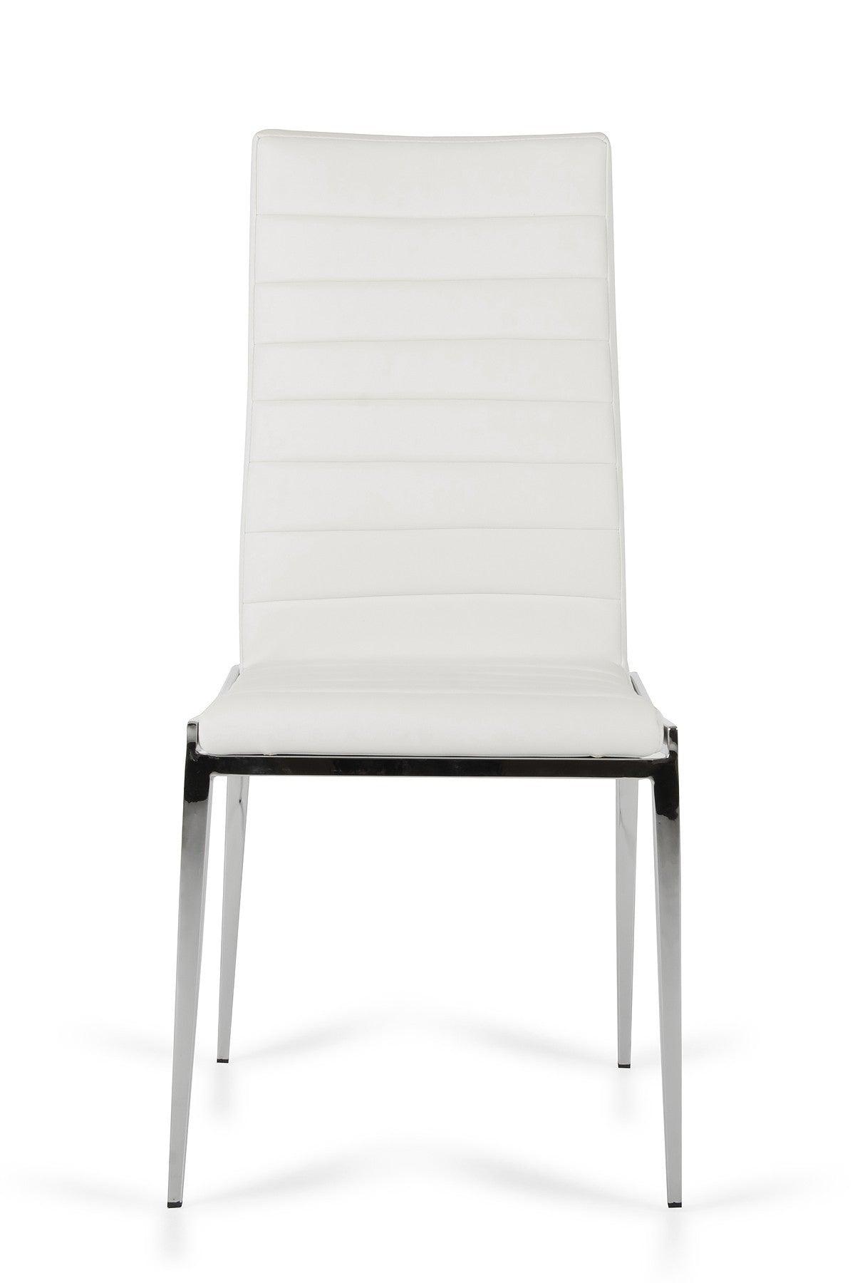 Libby - Modern White Leatherette Dining Chair (Set of 2) - AFS