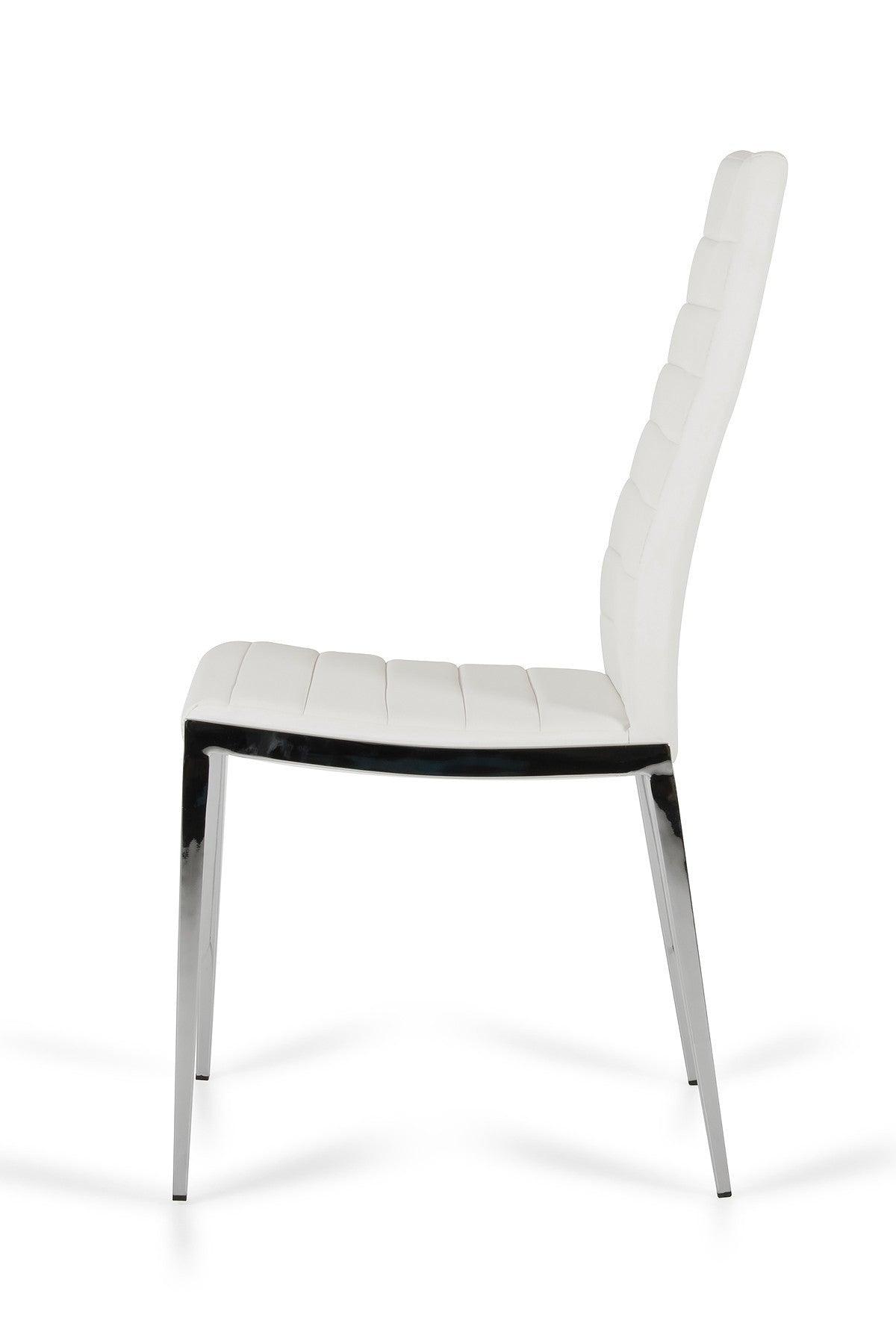 Libby - Modern White Leatherette Dining Chair (Set of 2) - AFS