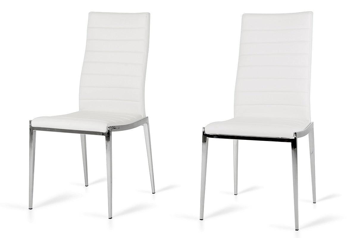 Libby - Modern White Leatherette Dining Chair (Set of 2) - AFS