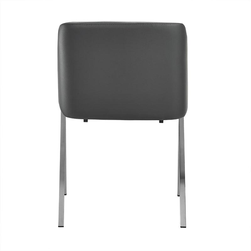 Two 29" Grey Leatherette and Steel Dining Chairs - AFS