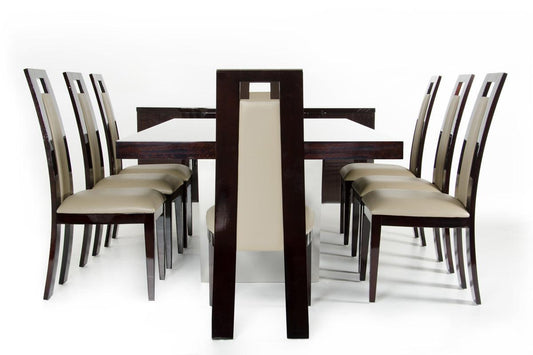 30" Ebony High Gloss MDF and Steel Dining Table - AFS