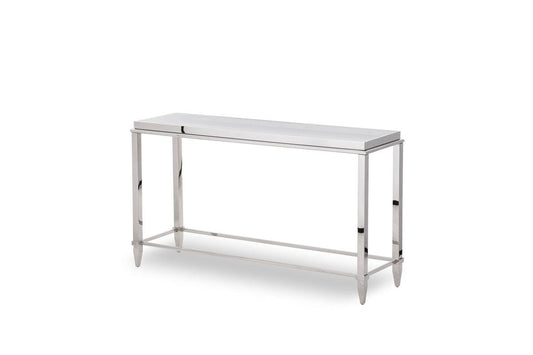 34" Stainless Steel and Glass Console Table - AFS