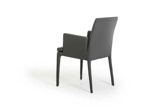 34" Grey Leatherette and Metal Dining Chair - AFS