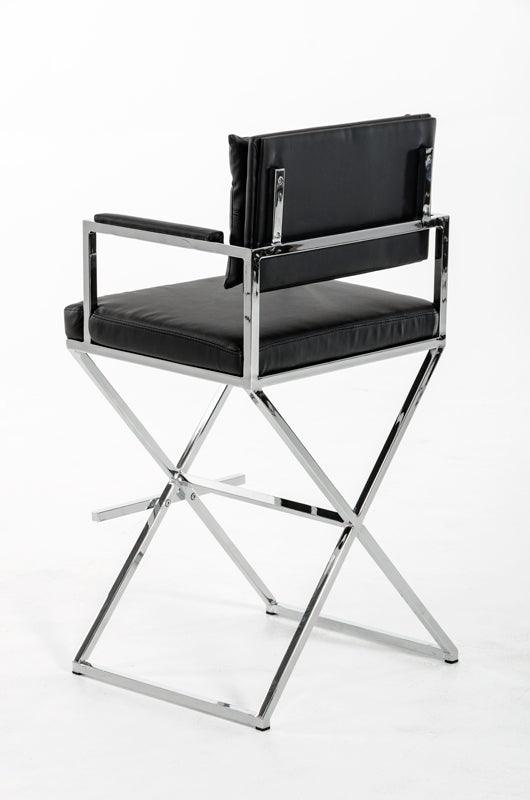 43" Black Leatherette and Steel Bar Stool - AFS