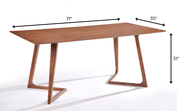 31" Walnut Wood and Veneer Dining Table - AFS