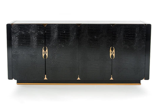 32" Black Crocodile and Rosegold MDF Buffet - AFS