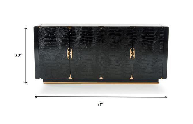 32" Black Crocodile and Rosegold MDF Buffet - AFS