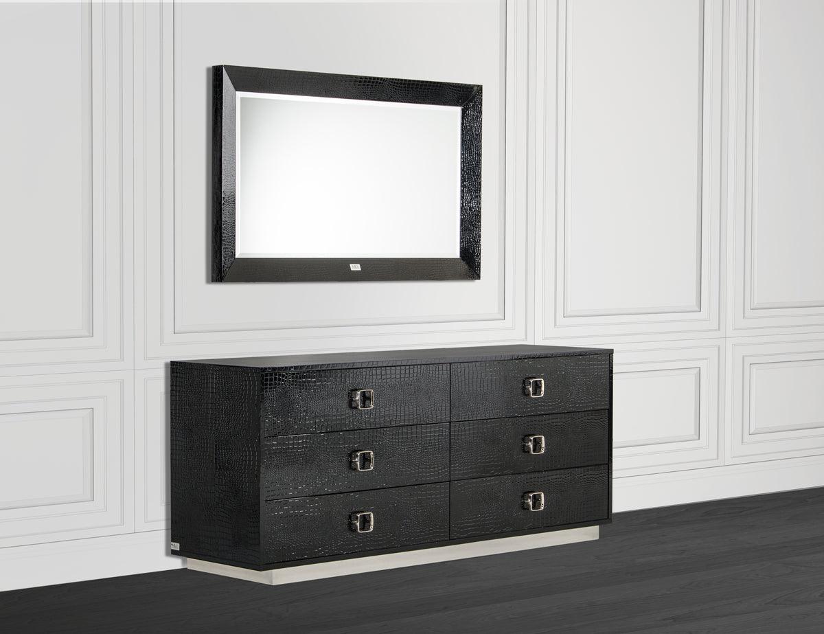 26" Black Crocodile MDF Dresser - AFS