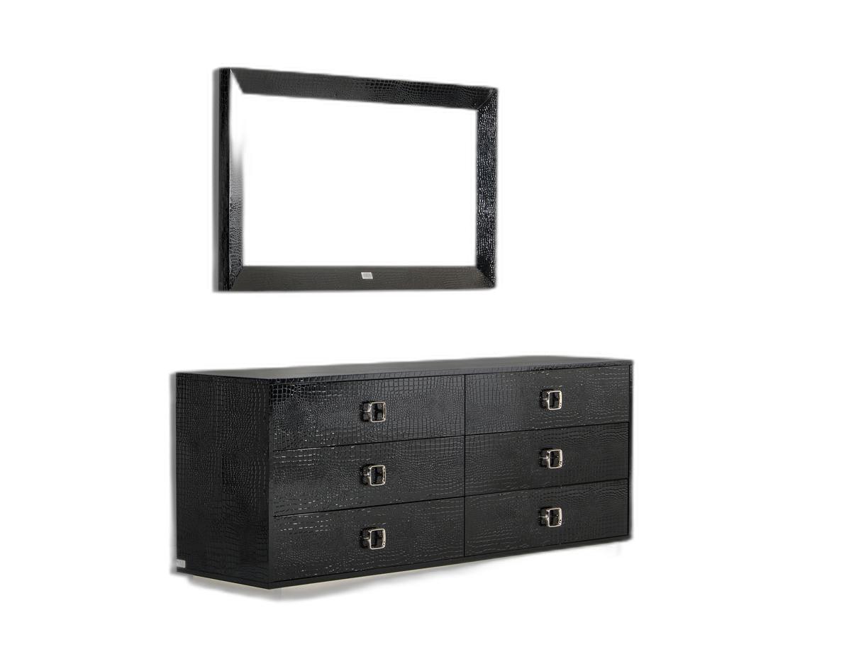 26" Black Crocodile MDF Dresser - AFS