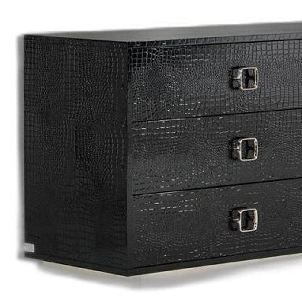 26" Black Crocodile MDF Dresser - AFS