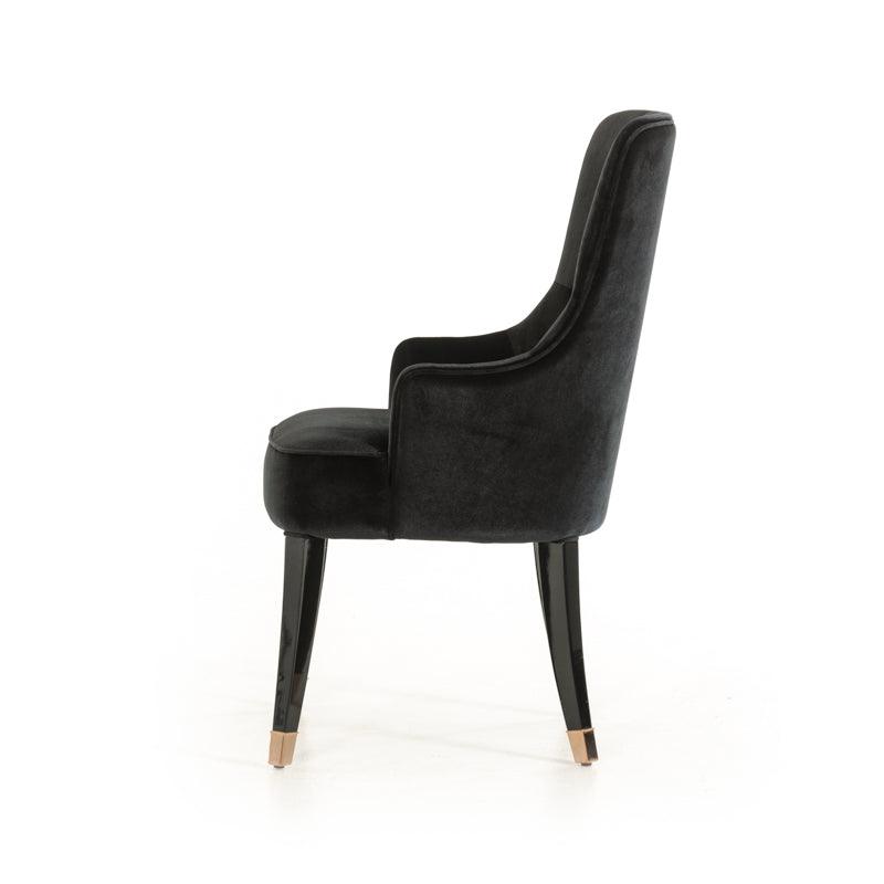 38" Black Velvet Fabric Dining Chair - AFS