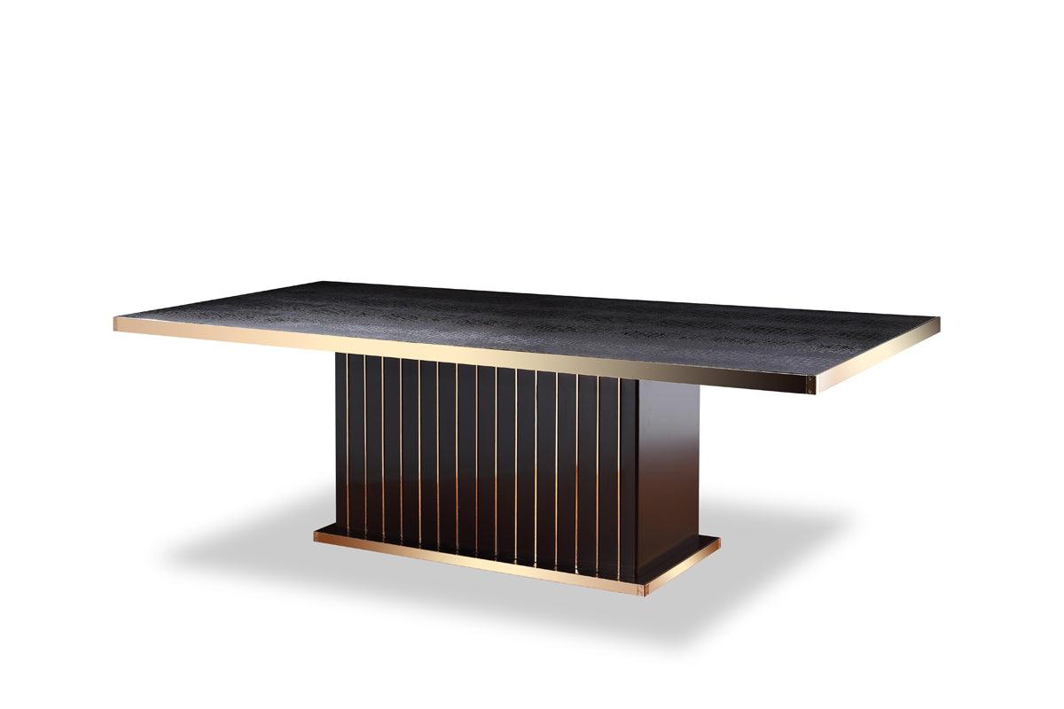 30" Black Crocodile and Rosegold Dining Table - AFS