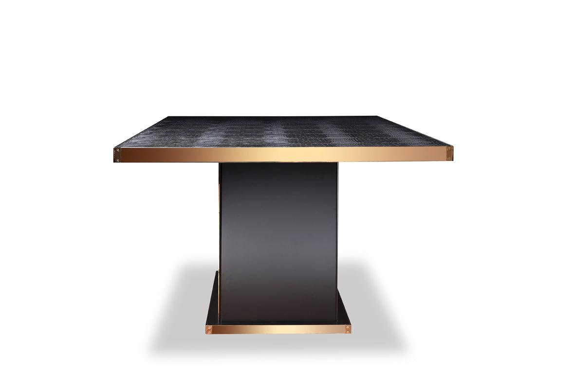 30" Black Crocodile and Rosegold Dining Table - AFS