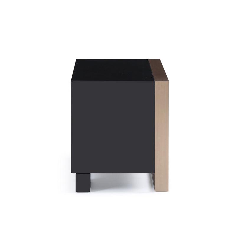 Modern Brushed Black and Bronze Nightstand - AFS